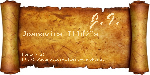 Joanovics Illés névjegykártya